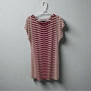 Apt. 9 Burgundy and Cream Striped Tunic